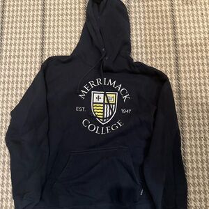 Merrimack College Hoodie – Navy Blue Sweatshirt Size L CT Sport